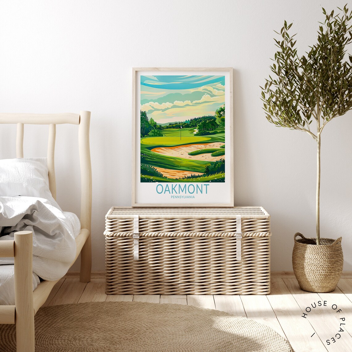 Oakmont Pennsylvania Golf Course Fairway Sunset View Sports Poster - Image 3
