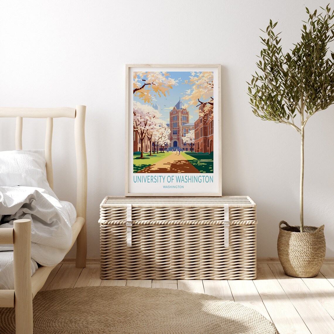 University Of Washington Seattle Travel Poster, Campus Print - Image 3