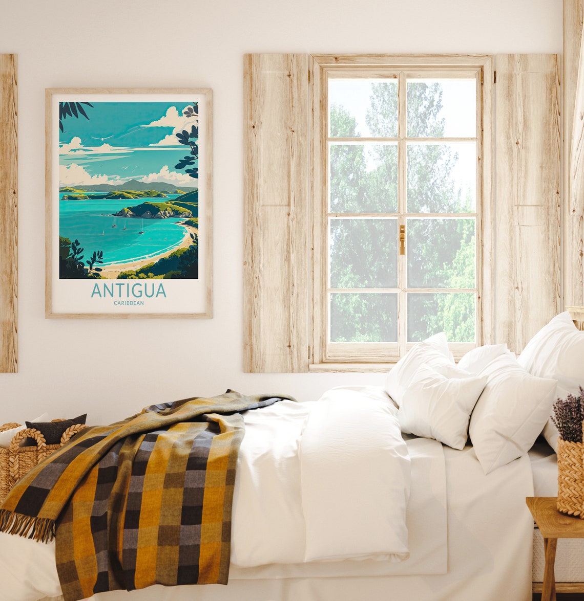 Antigua Caribbean Travel Poster Wall Art Caribbean Poster Antigua Caribbean Wall Art Antigua And Barbuda Travel Print Caribbean Travel - Image 2