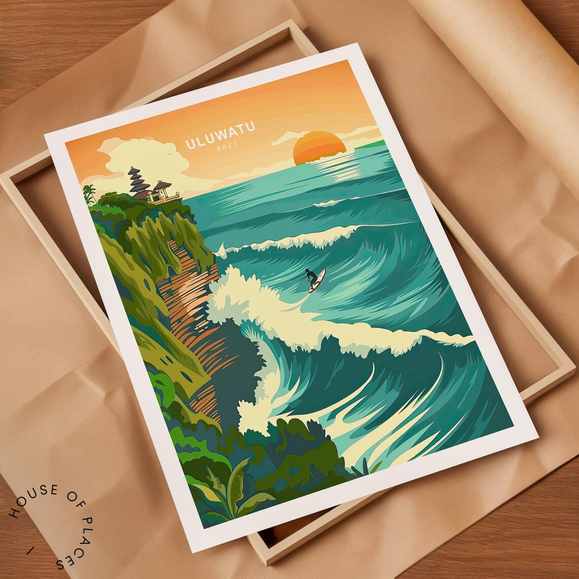 Uluwatu Travel Poster, Bali Surf City Art Print - Image 2