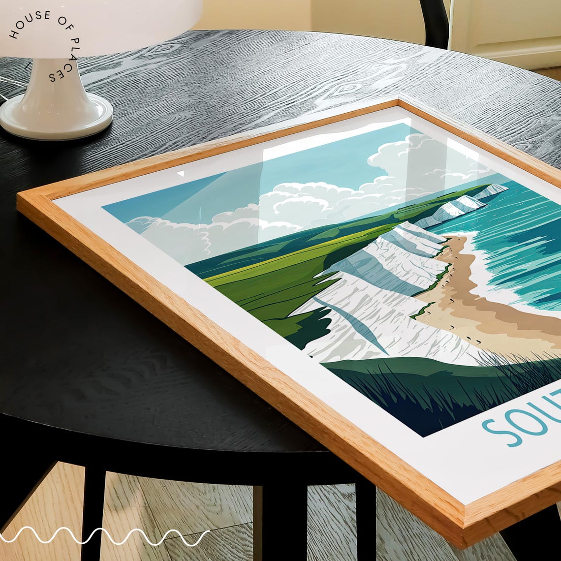 South Downs National Park England White Chalk Cliffs Coastal Poster - Image 2