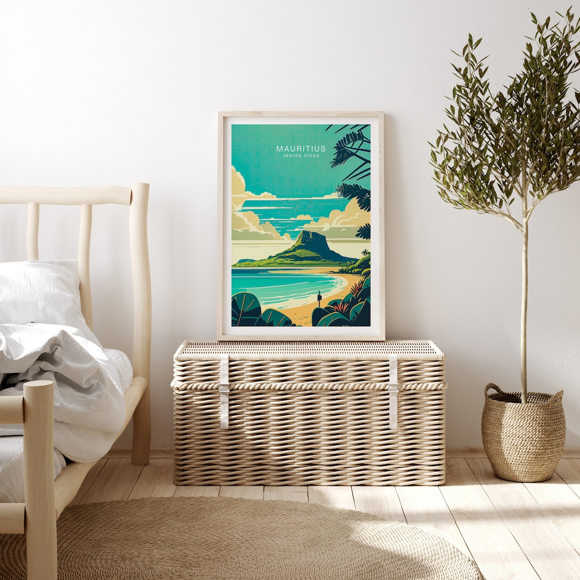 Mauritius Minimalist Travel Poster, Indian Ocean - Image 3