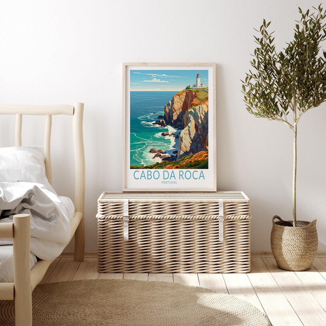 Cabo Da Roca Portugal Travel Poster, Coastal View - Image 3