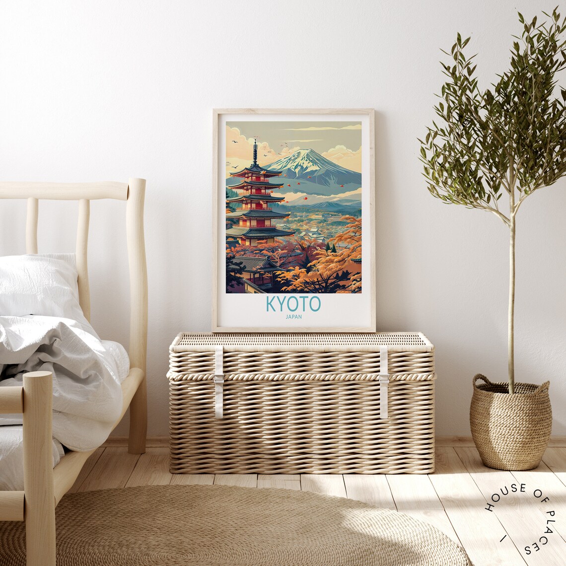 Kyoto Japan Five Story Pagoda Mount Fuji Autumn Foliage Travel Poster - Image 4