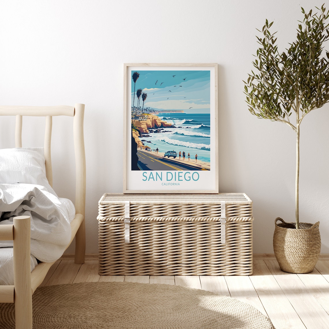 San Diego La Jolla Coastal Travel Poster Print - Image 3