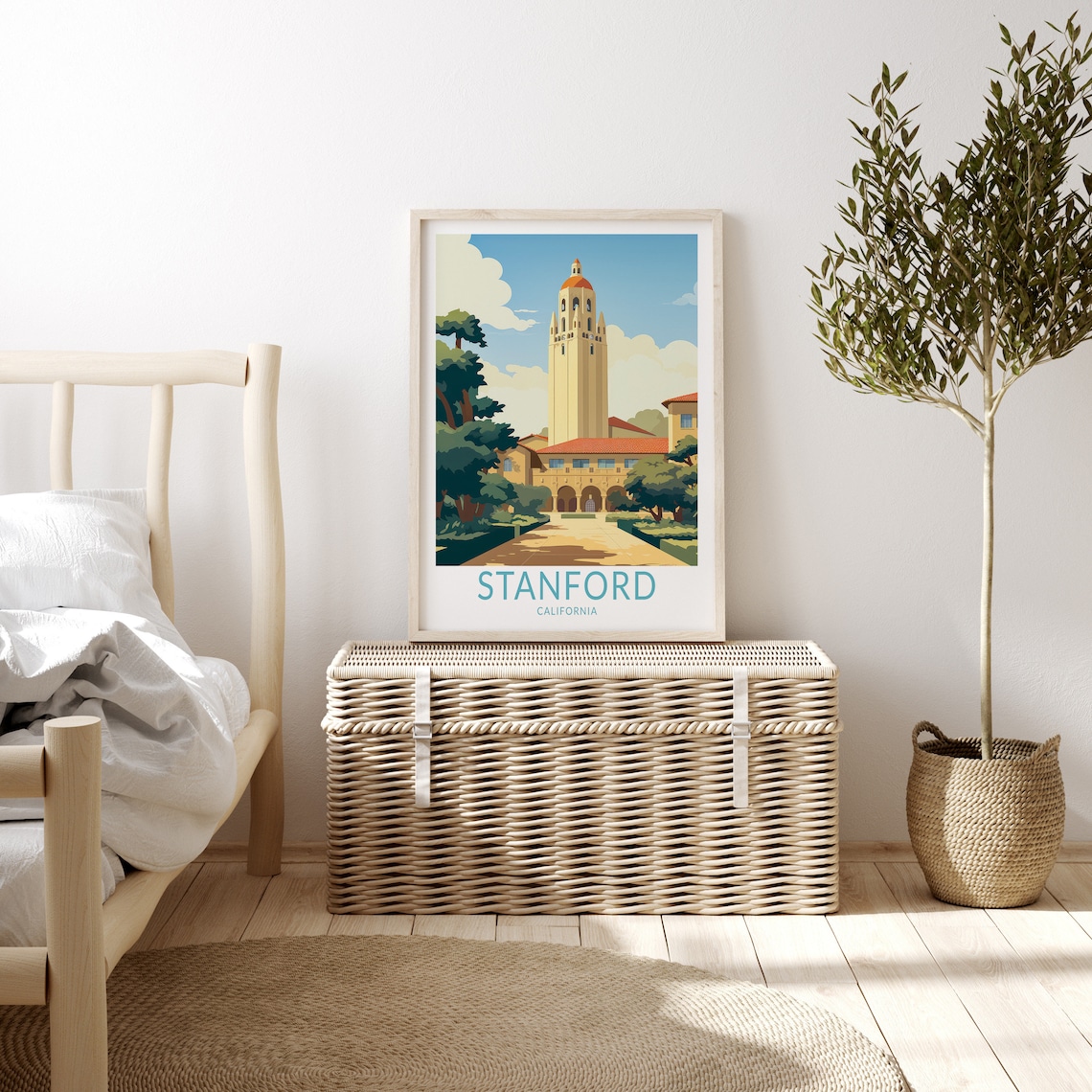 Stanford California Hoover Tower University Campus Travel Poster - Image 3