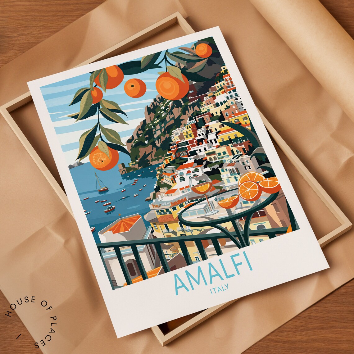 Amalfi Travel Poster, Italy Travel Gifts - Image 2