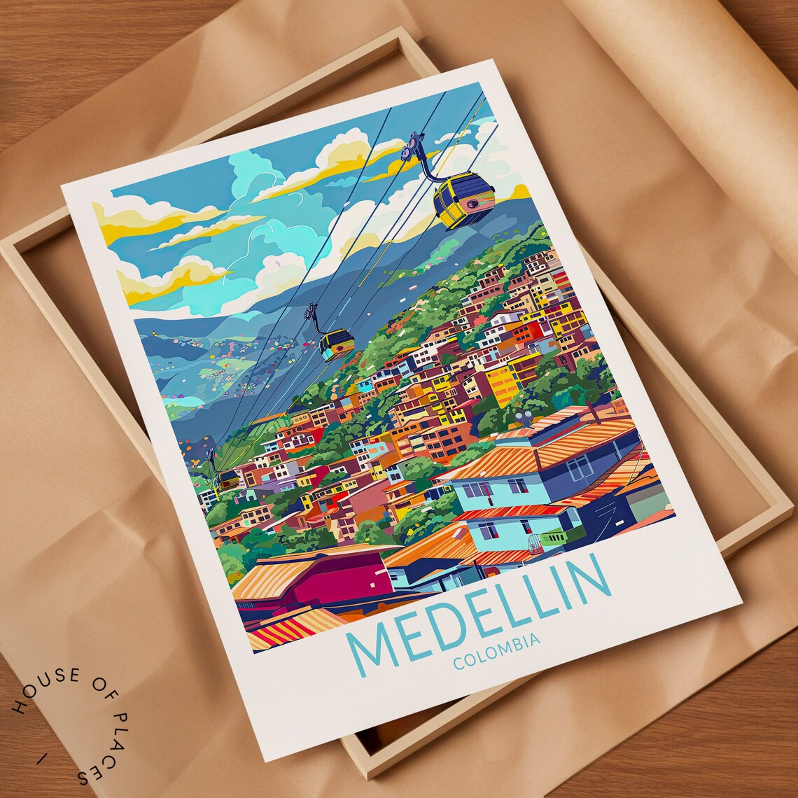 Medellin Colombia Vintage Travel Poster, City Print - Image 2