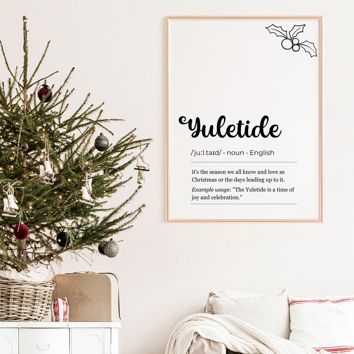Yuletide Definition Holly Typography Holiday Decor Wall Poster - Image 7