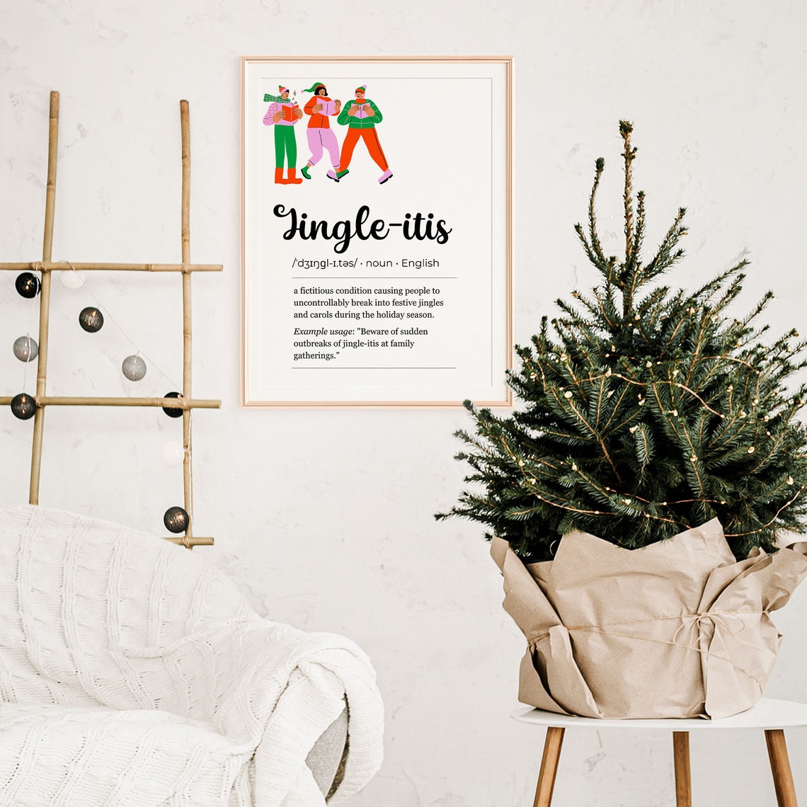 Jingle-itis Definition Funny Carolers Christmas Humor Art Poster - Image 6