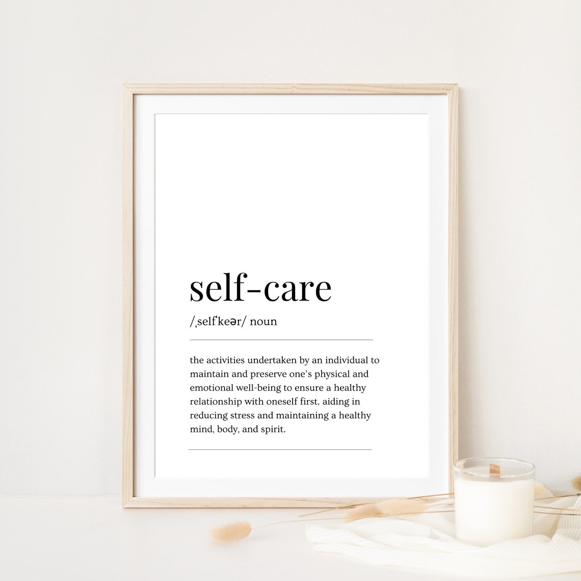 Self Care Definition Typography Minimalist Wellness Gift Poster - Image 8