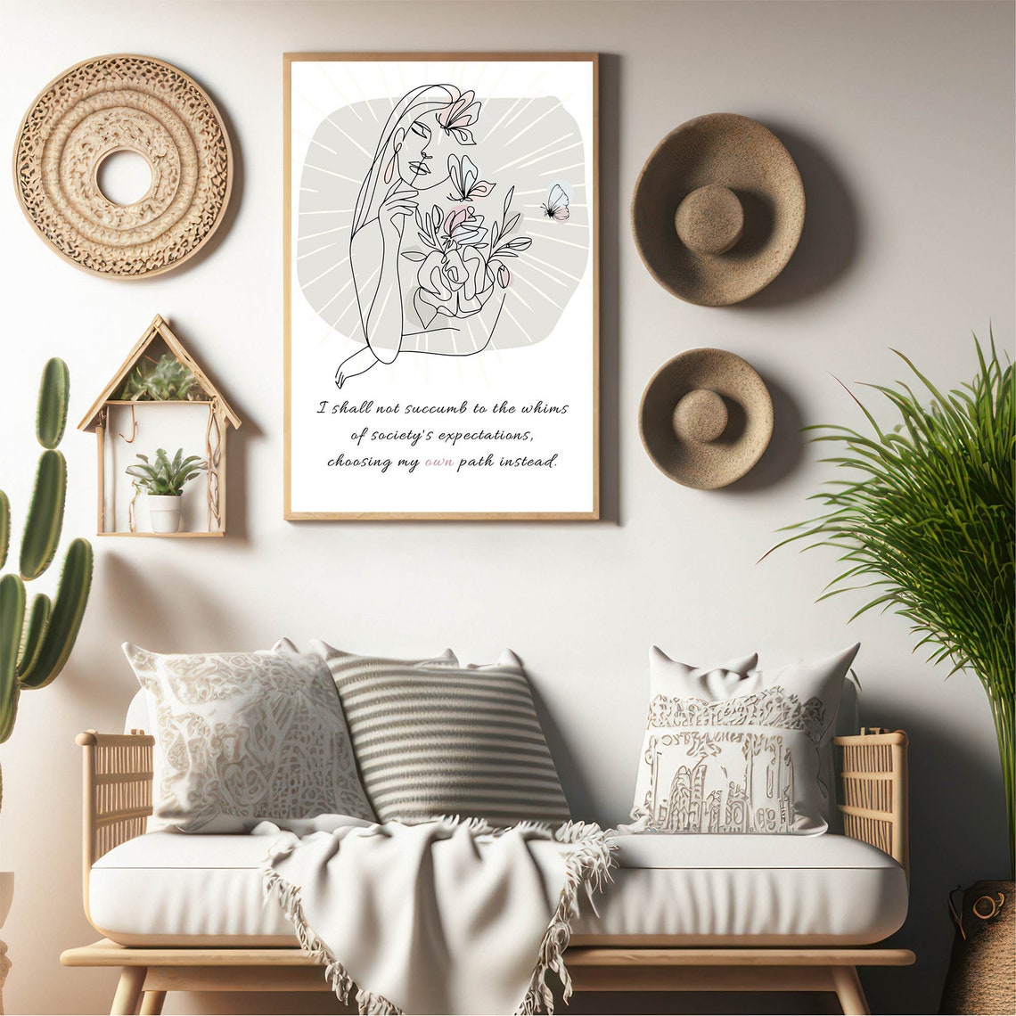 Choose Your Own Path Self Empowerment Boho Line Art Woman Poster - Image 6