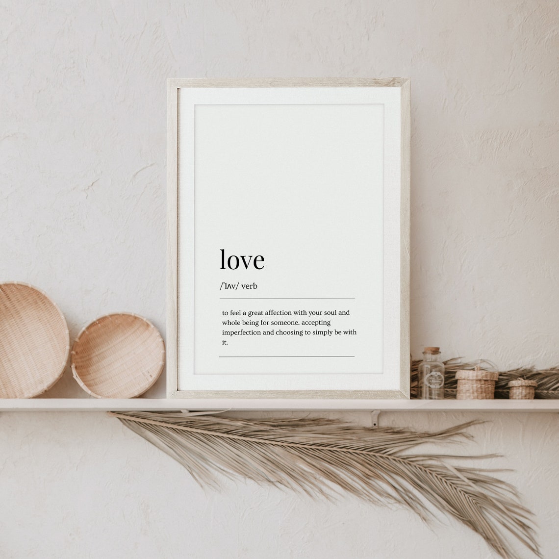 Love Dictionary Definition White Minimalist Typography Poster - Image 3
