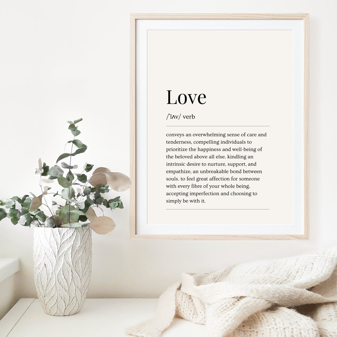 Love Dictionary Definition Cream Minimalist Typography Poster - Image 4