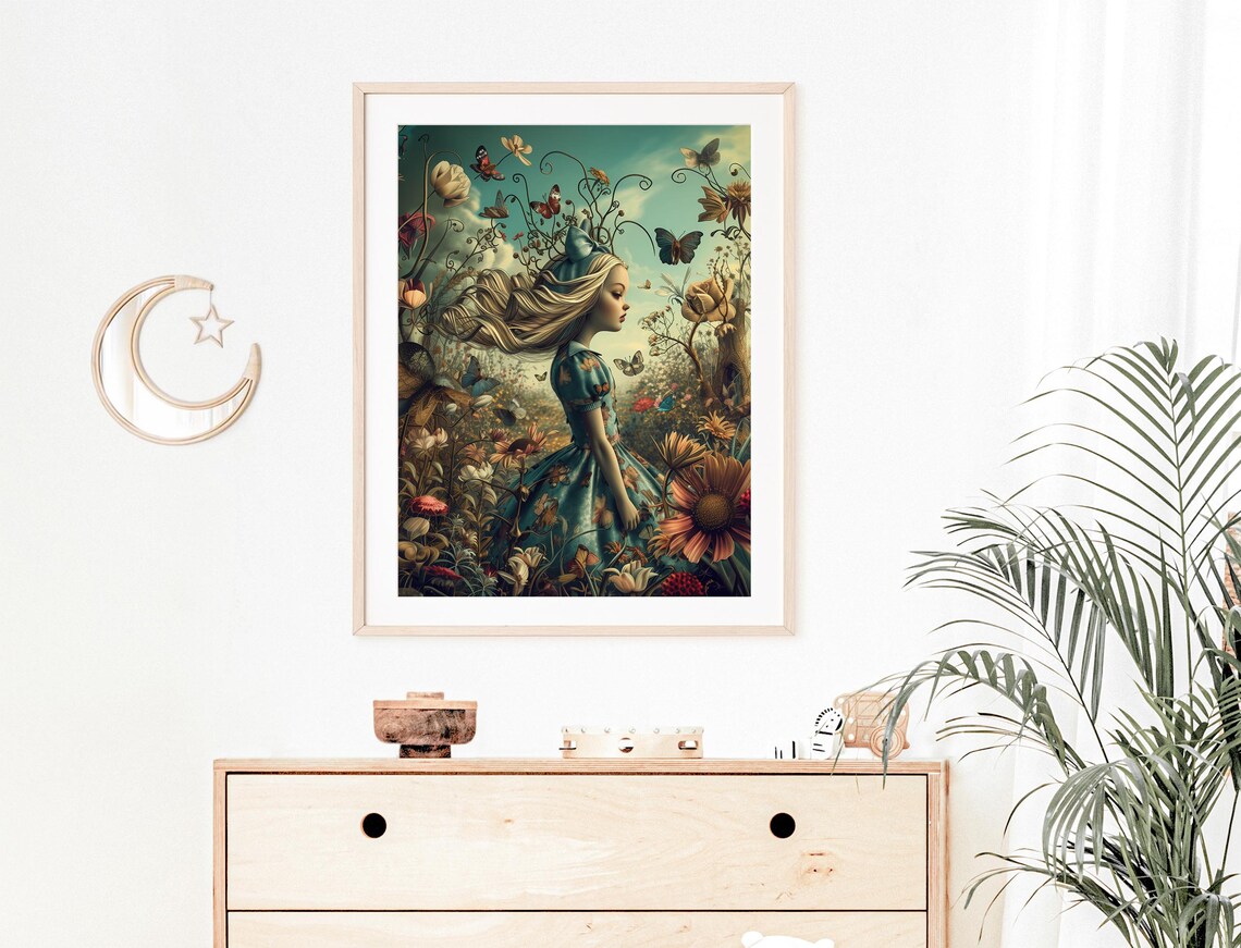 Alice In Wonderland Wildflower Art Print, Nursery Decor - Image 8