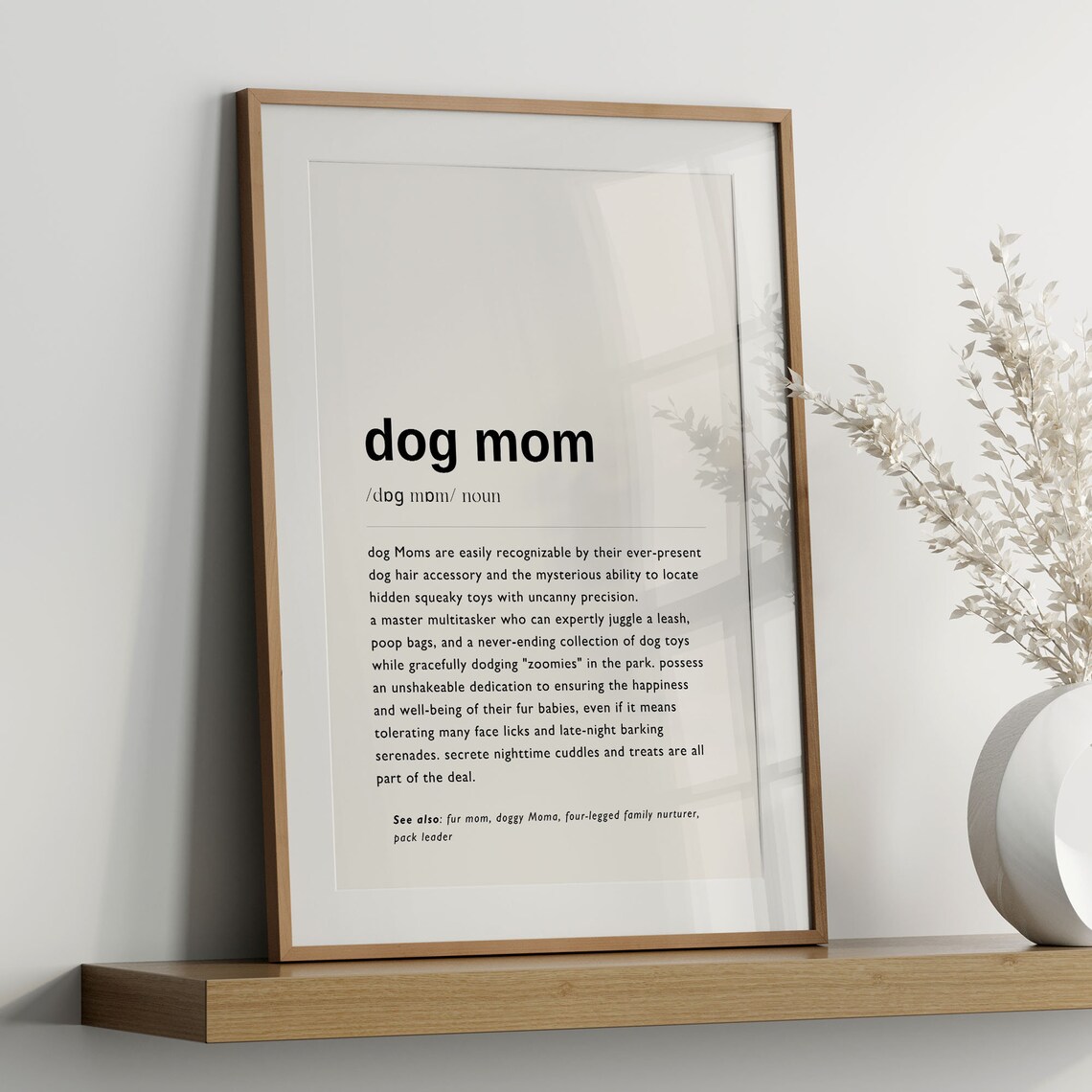 Dog Mom Definition Typography Funny New Fur Mom Decor Poster - Image 6