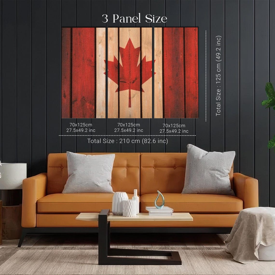 Canadian Maple Leaf Flag Painted On Rustic Wooden Planks Poster - Image 2