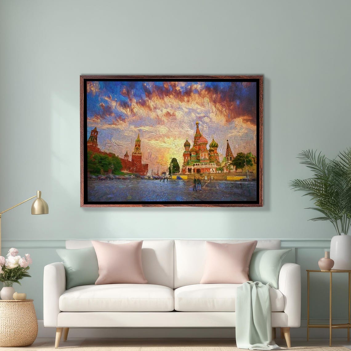 Basil Cathedral In Red Square Art Office Wall Decor Regional Wall Decor Housewarming Gift Framed Wall Art