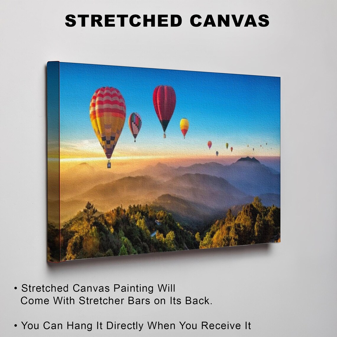 Hot Air Balloons Drifting Over Misty Mountains at Sunrise Poster - Image 3