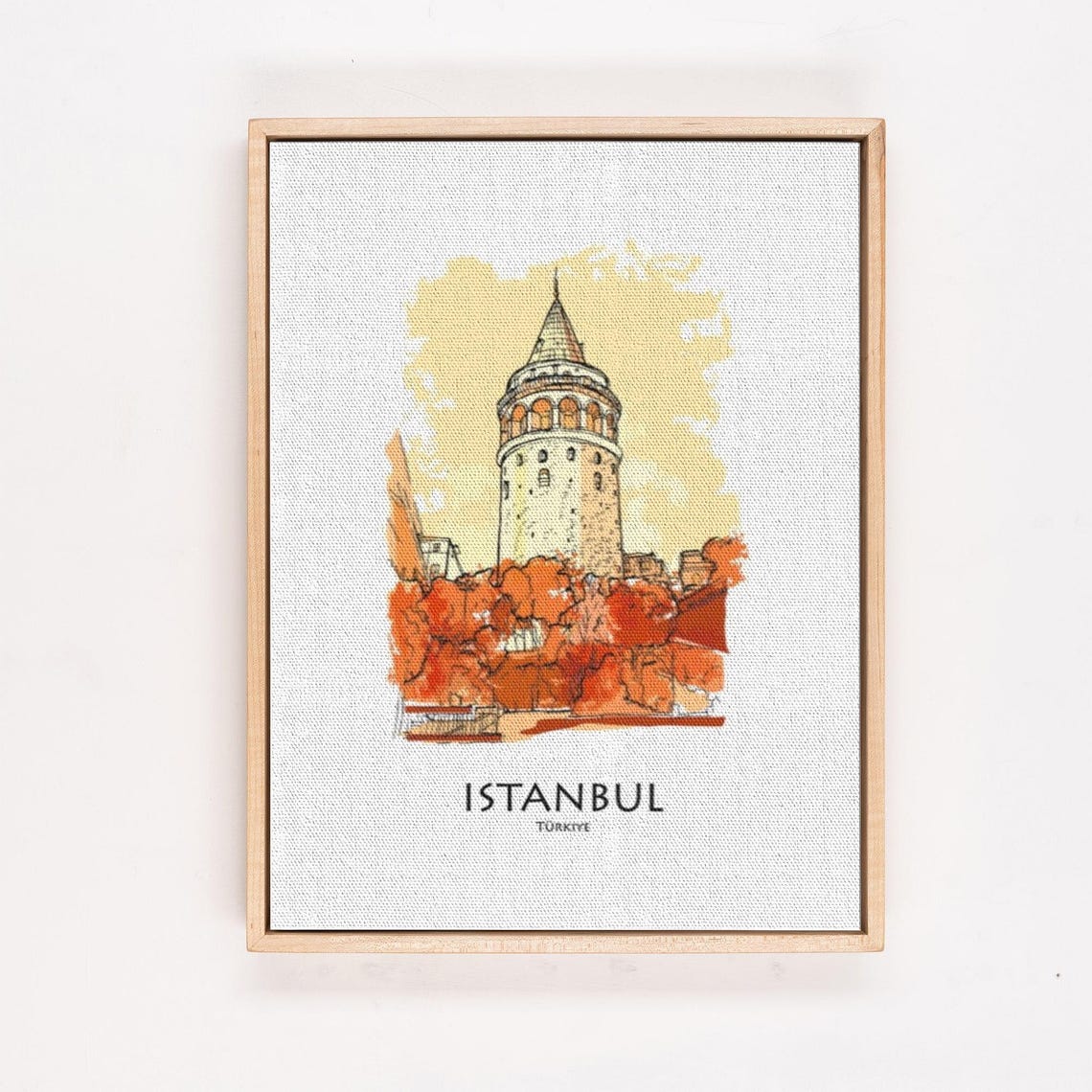 Galata Tower Istanbul Watercolor Travel Landmark Souvenir Poster - Image 4