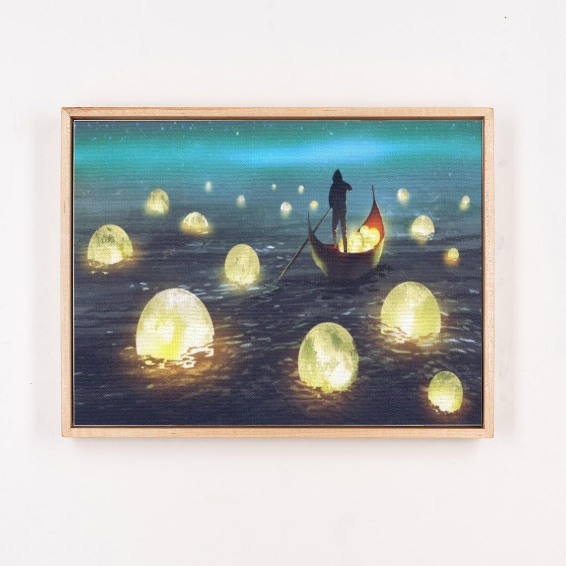 The Man Who Collects The Fallen Moons Oil Painting Style Decorative Wall Art Nature Wall Decor Nature Art - Image 4