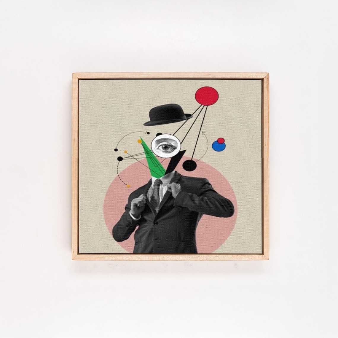 Surreal Pop Art Businessman With Geometric Eye and Bowler Hat Poster - Image 4