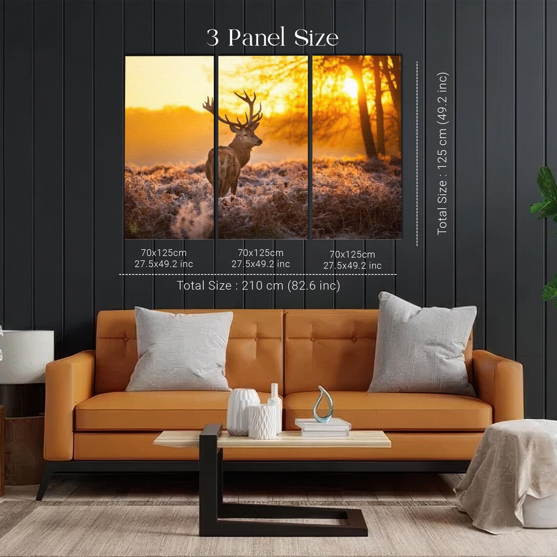 Stag Deer At Sunset In A Frosty Field Wildlife Photo Art Poster - Image 2