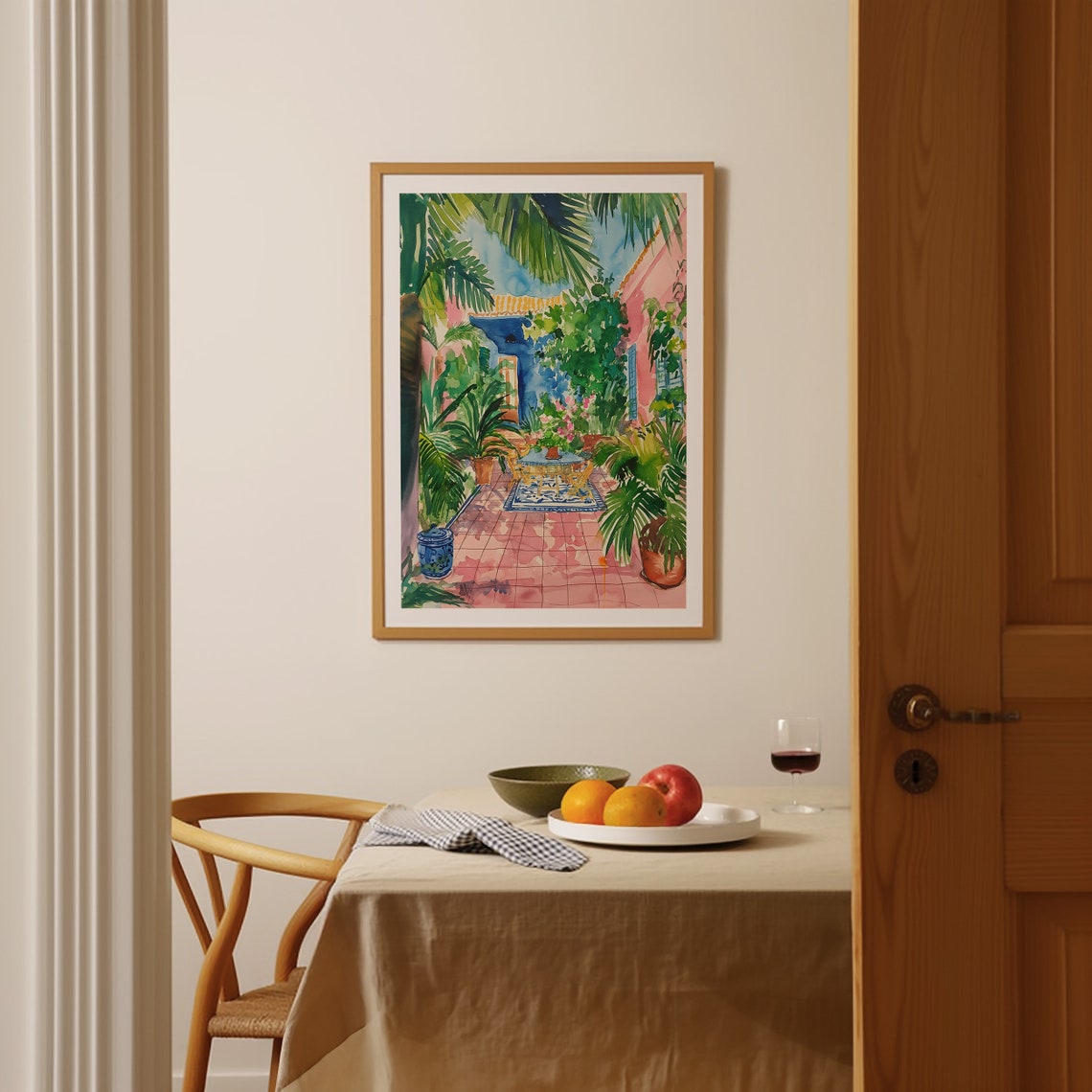 Tropical Garden Art Print Watercolor Wall Art Mediterranean Sea Lifestyle Poster Colorful Wall Art Flower Market Art - Image 3