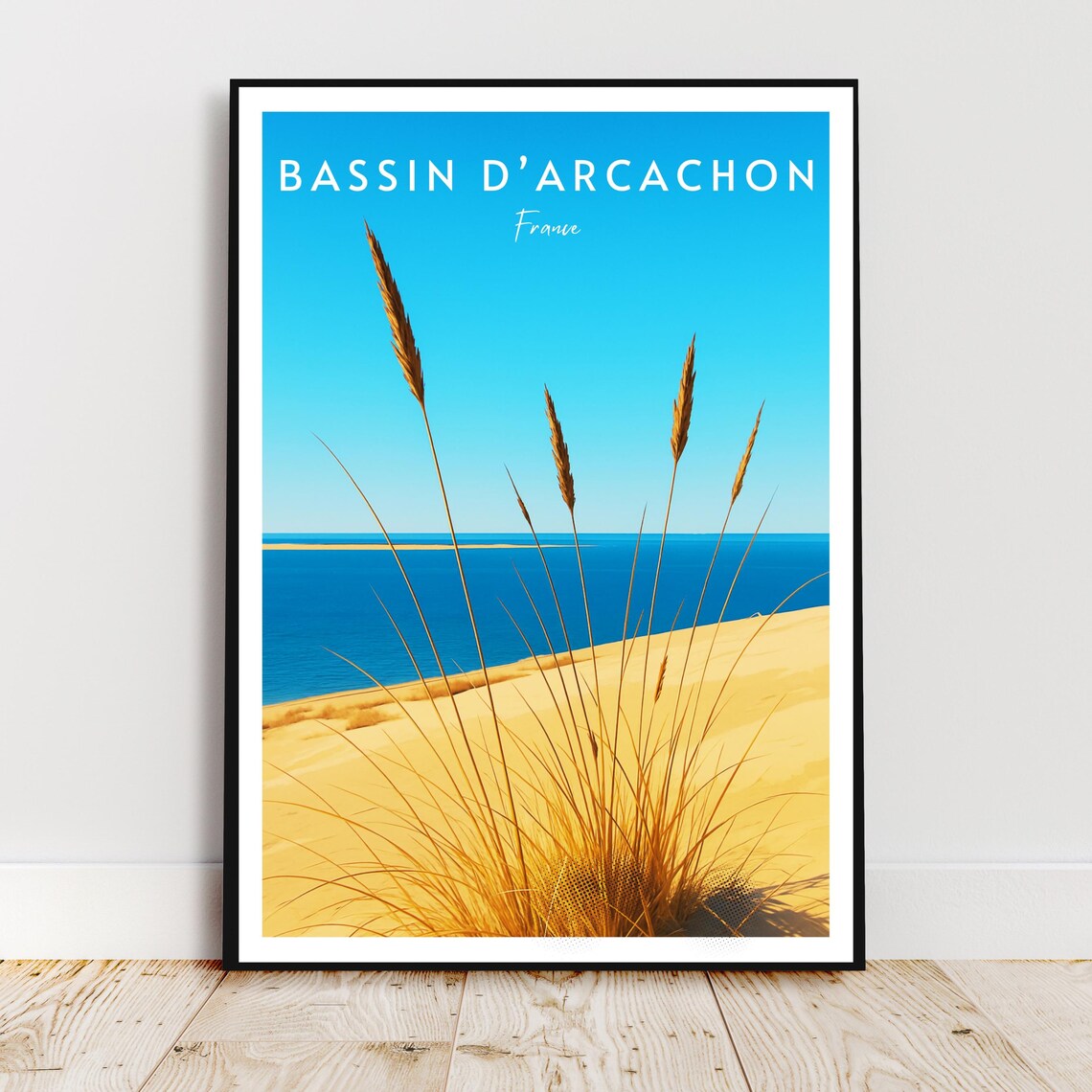 Bassin D Arcachon France Sand Dunes Beach Grass Coastal Travel Poster