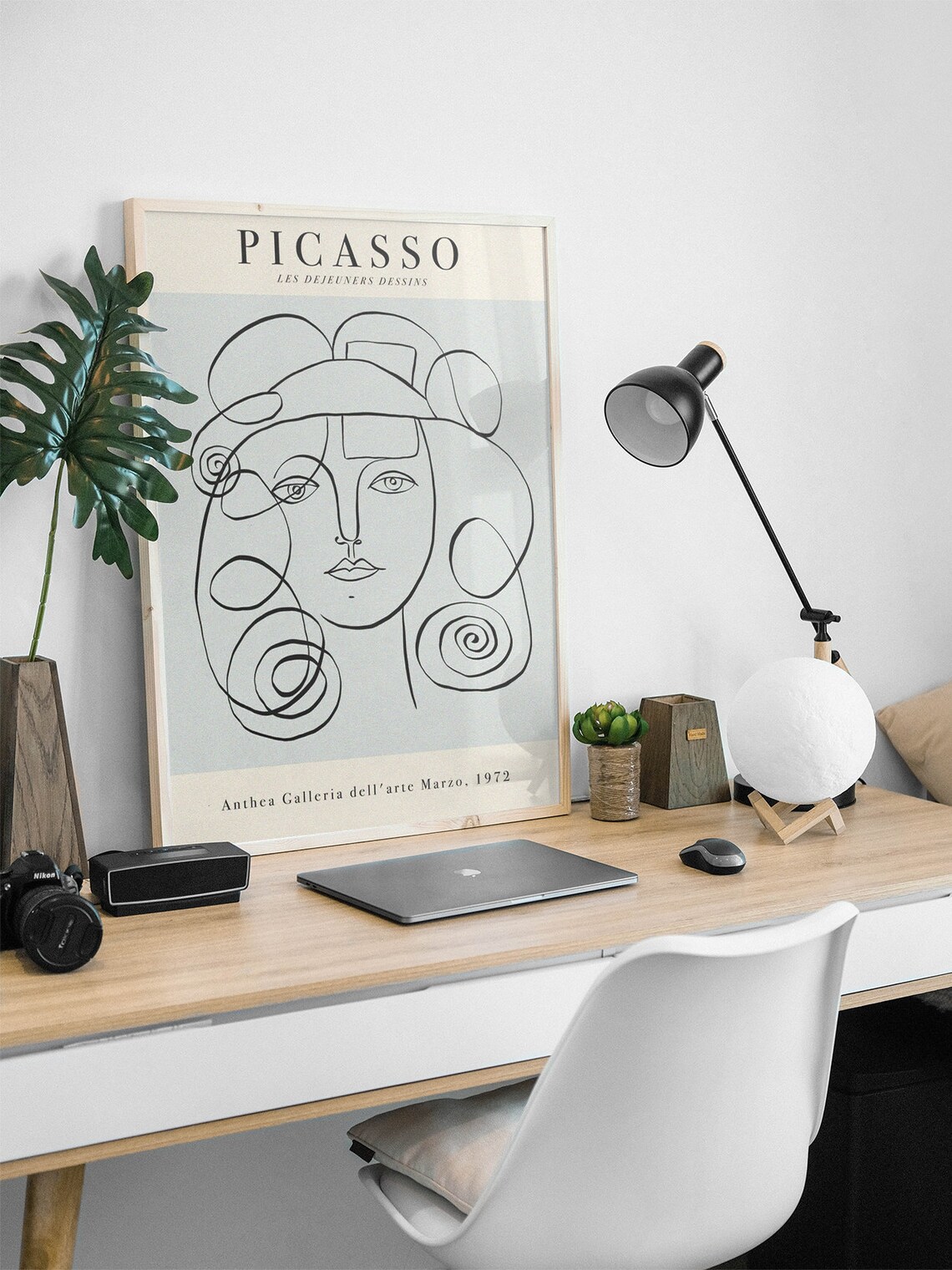 Picasso Line Drawing Face 1972 Anthea Galleria Exhibition Art Poster - Image 2