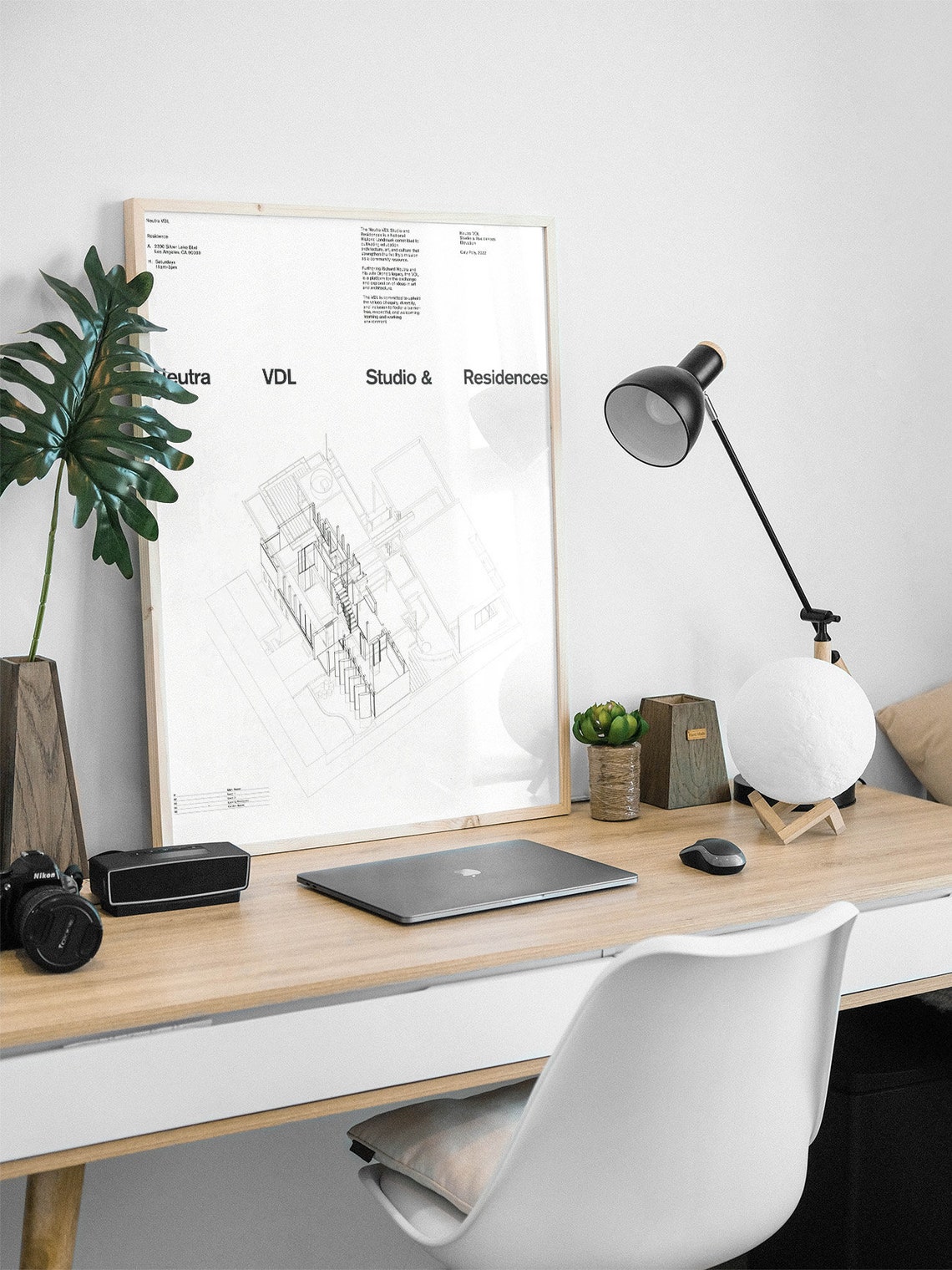 Neutra VDL Studio Residences Architectural Line Drawing White Poster - Image 2
