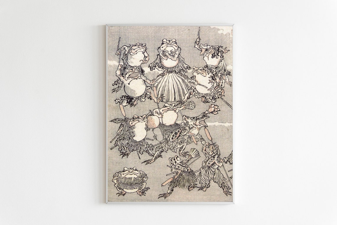 Japanese Frog Print Matsumoto Hoji Japanese Poster Matsumoto Hoji Art Print Japanese Poster Frog Matsumoto Hoji Vintage Exhibition Art