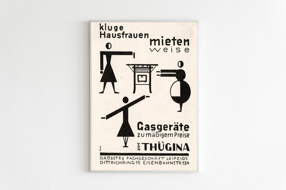 Thugina Leipzig Gas Appliances Vintage German Advertising Poster