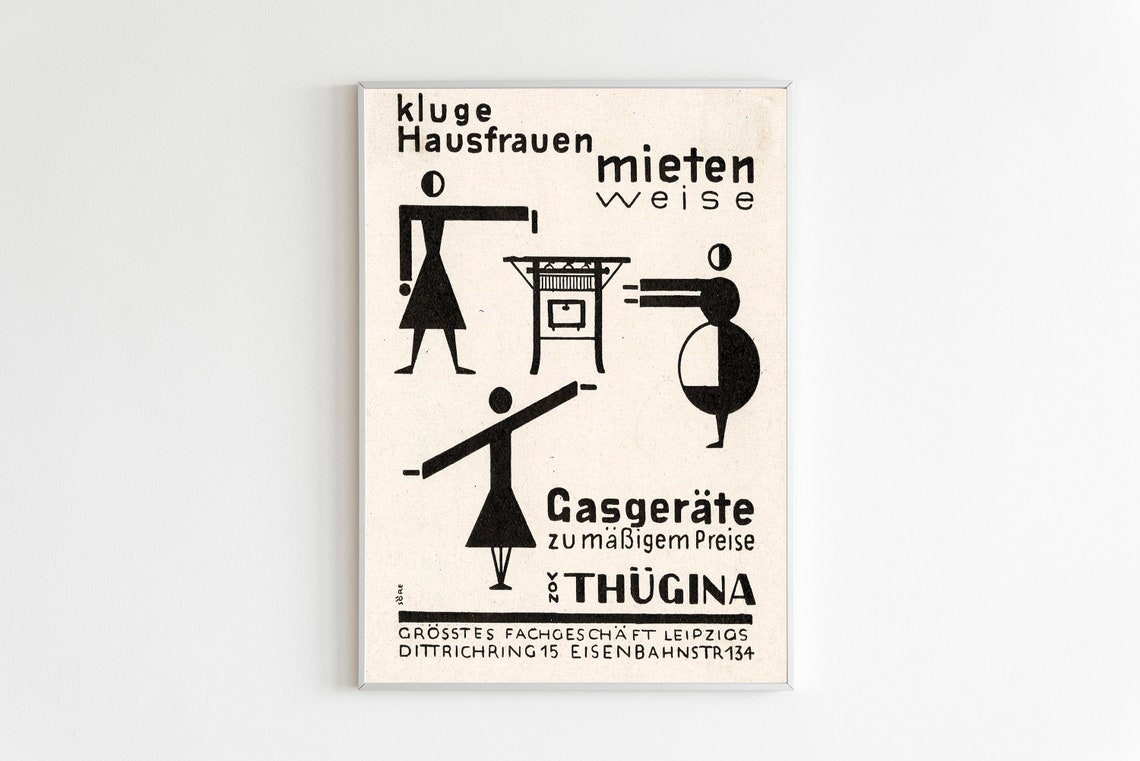 Thugina Leipzig Gas Appliances Vintage German Advertising Poster