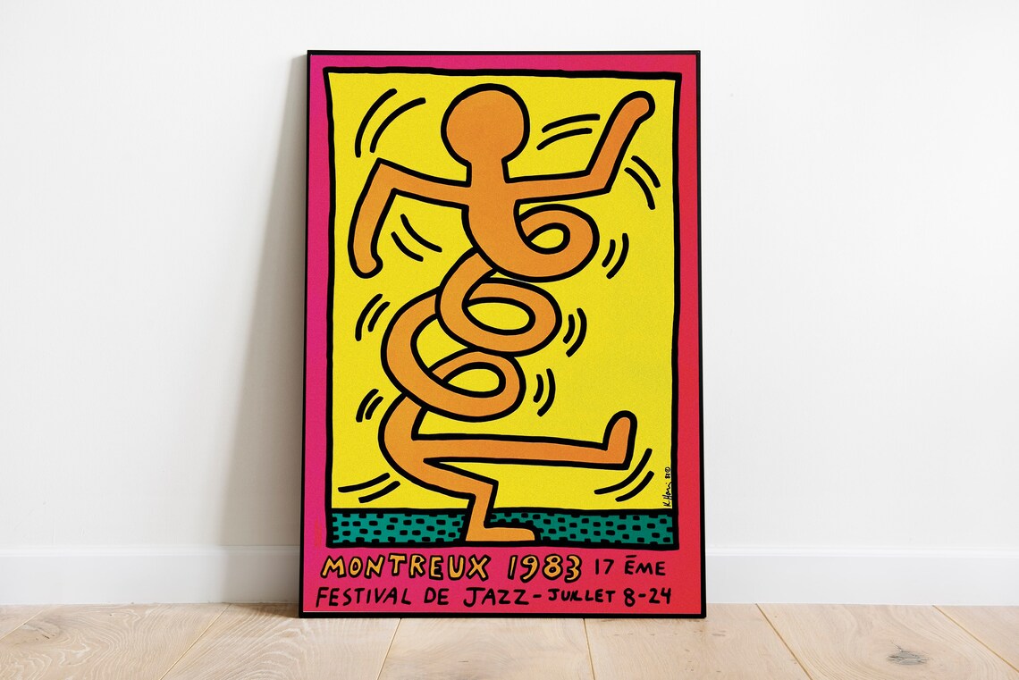 Keith Haring Montreux 1983 Jazz Festival Dancing Figure Poster - Image 3