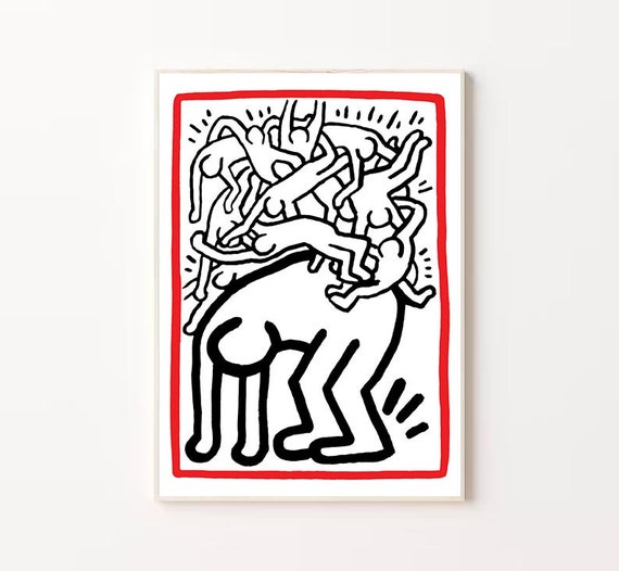 Keith Haring Vintage Exhibition Poster Wall Decor Gallery Pop Art Poster Keith Haring Exhibition Poster Print High Quality Print Artprint
