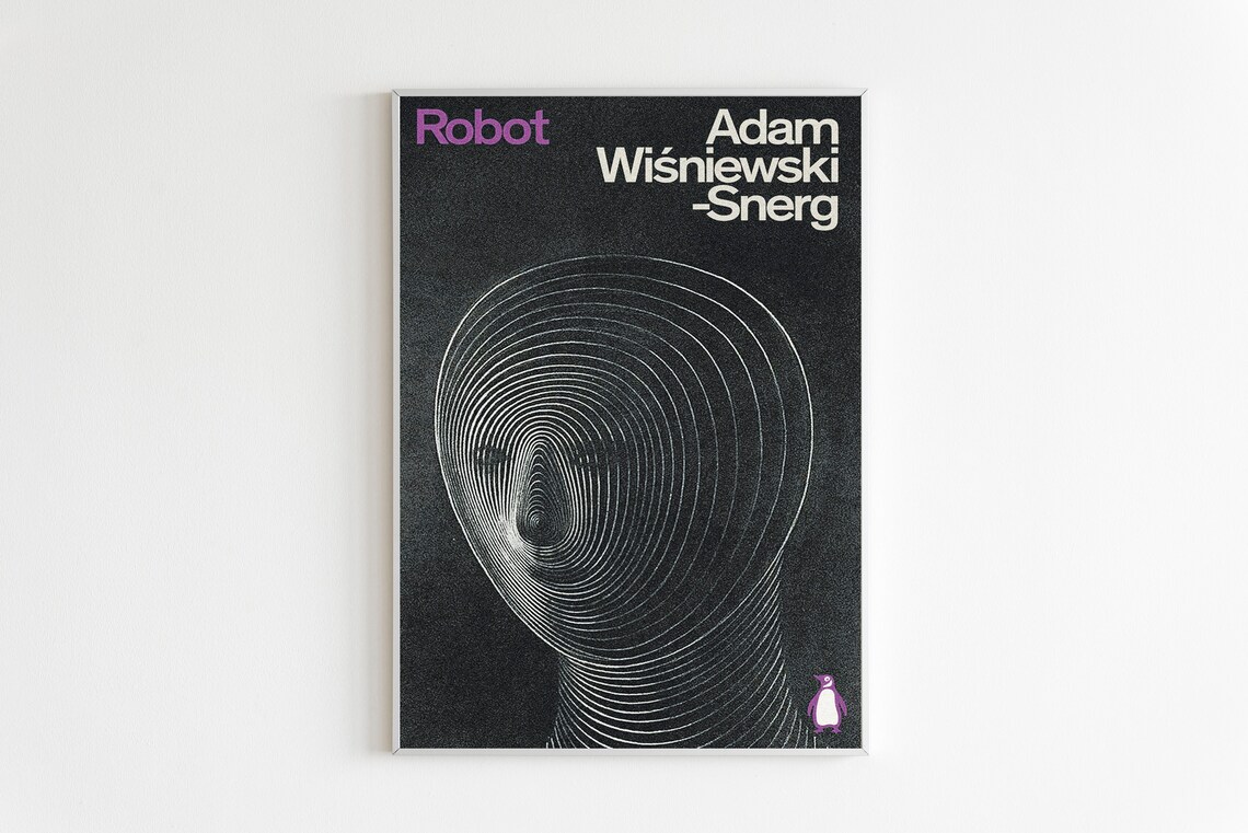 Robot Adam Wisniewski Snerg Book Cover Op Art Science Poster