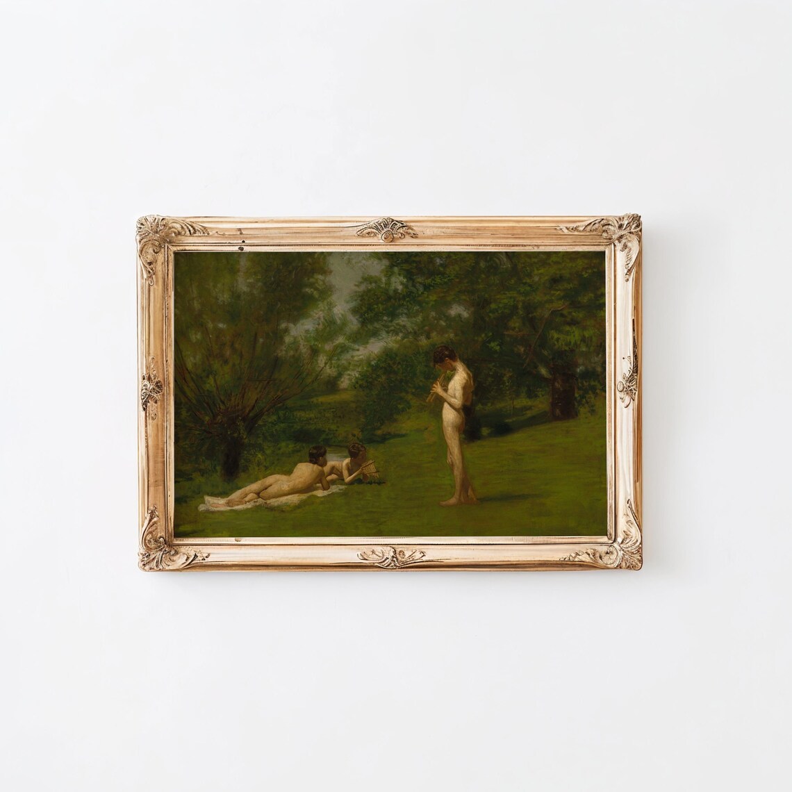 Whimsical Forest Scene Vintage Painting, Landscape - Image 2