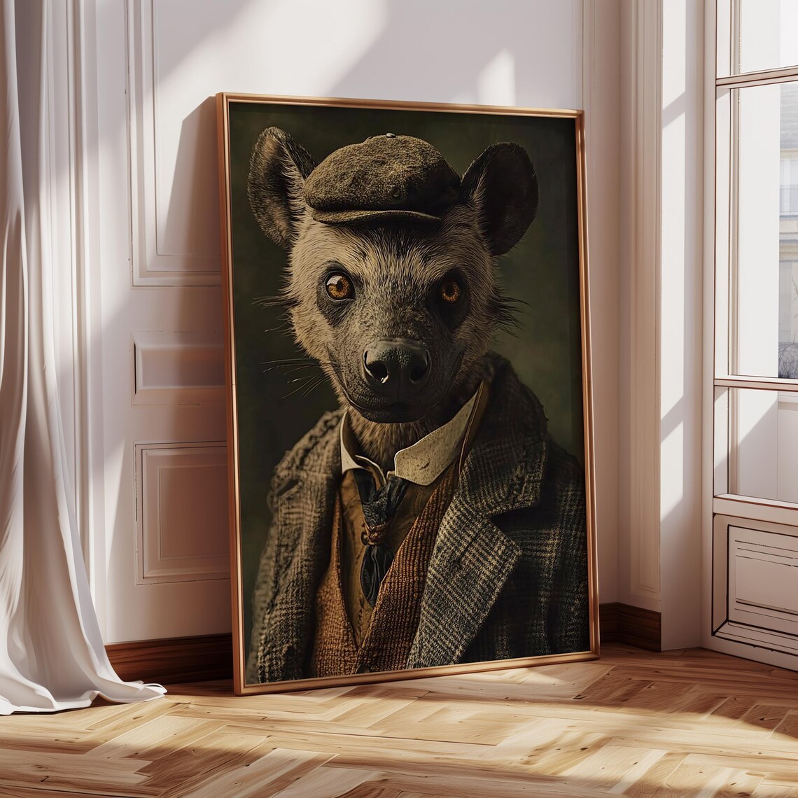 Hyena Funny Painting Wall Art Poster Animal Lover Gift Ideas Art Print Humor Wall Art Decor Man Cave Funny Artwork - Image 3