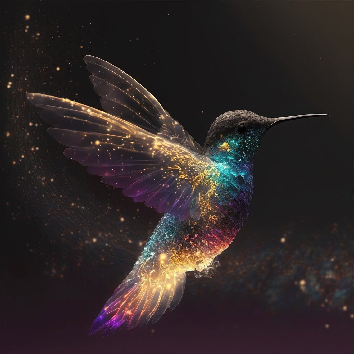 Magic Hummingbird Fantasy Art Poster
