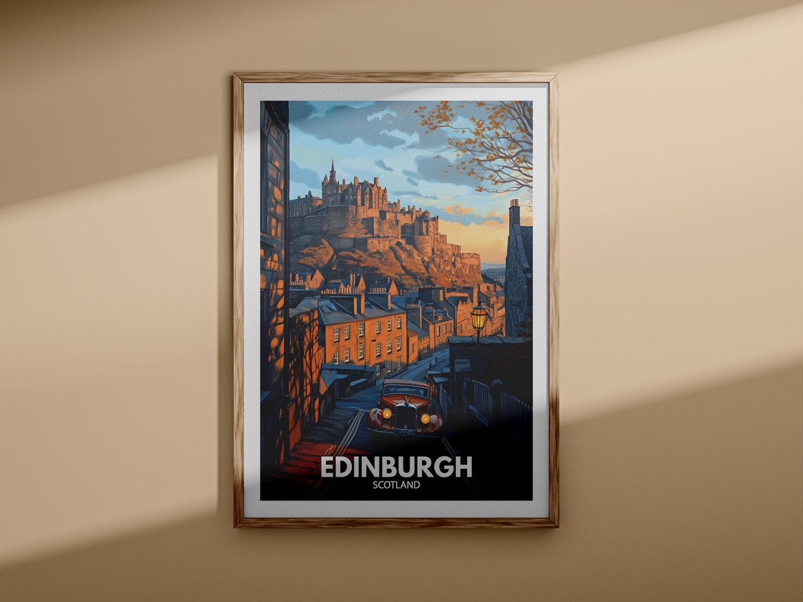 Edinburgh Scotland Castle Old Town Autumn Street Travel Poster - Image 3