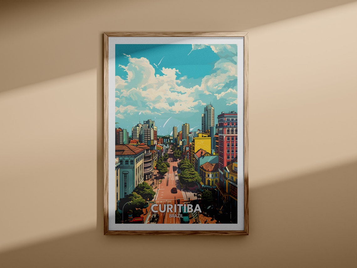 Curitiba Print Curitiba Travel Poster Brazil Wall Art Print Brazil Home Decor Travel Wall Art Poster Unique City Print - Image 3