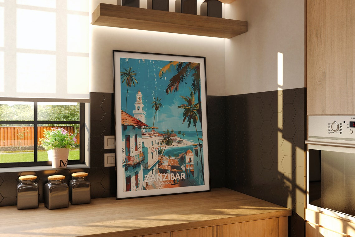 Zanzibar Print Zanzibar Travel Poster Tanzania Wall Art Print Tanzania Home Decor Travel Wall Art Decor Unique City Poster - Image 2