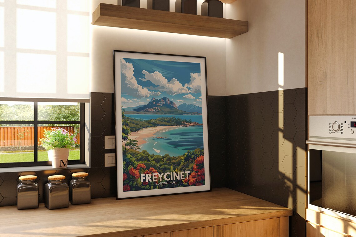 Freycinet National Park Tasmania Pink Granite Coast Beach Poster - Image 2
