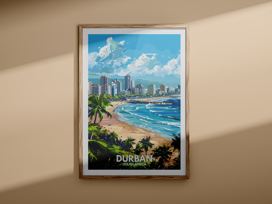 Durban Print Durban Travel Poster South Africa Wall Art Print South Africa Home Decor Travel Wall Art Decor Unique City Poster - Image 3