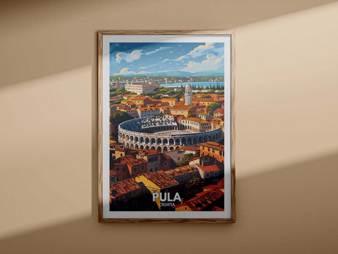 Pula Croatia Roman Amphitheater Old Town Coast Travel Poster - Image 3