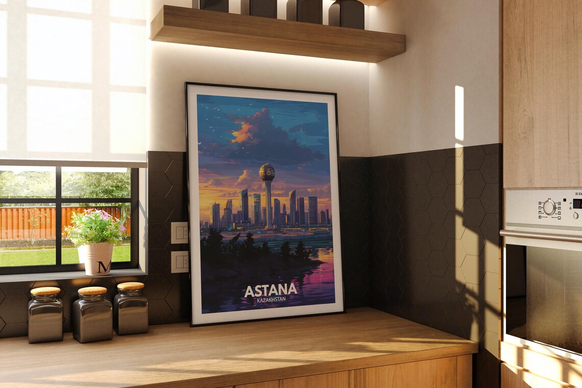 Astana Print Astana Travel Poster Kazakhstan Wall Art Print Kazakhstan Home Decor Travel Wall Art Decor Unique City Poster - Image 2