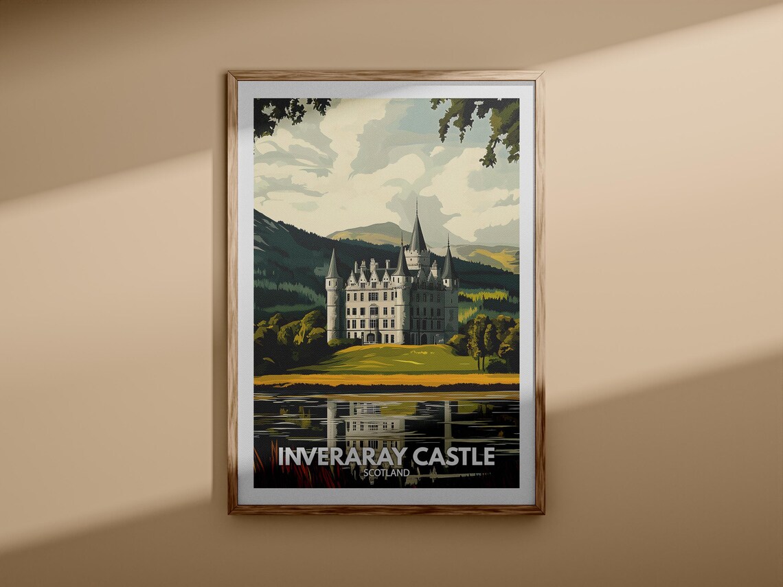 Inveraray Castle Print Inveraray Castle Travel Poster Scotland Wall Art Print Scotland Home Decor Travel Decor Unique City Poster - Image 3
