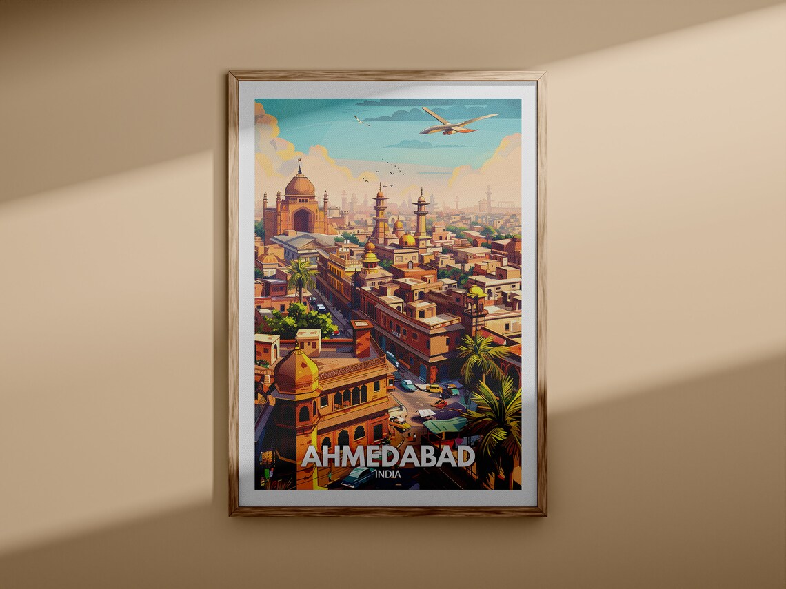Ahmedabad Print Ahmedabad Travel Poster India Wall Art Print India Home Decor Travel Wall Art Decor Unique City Poster - Image 3