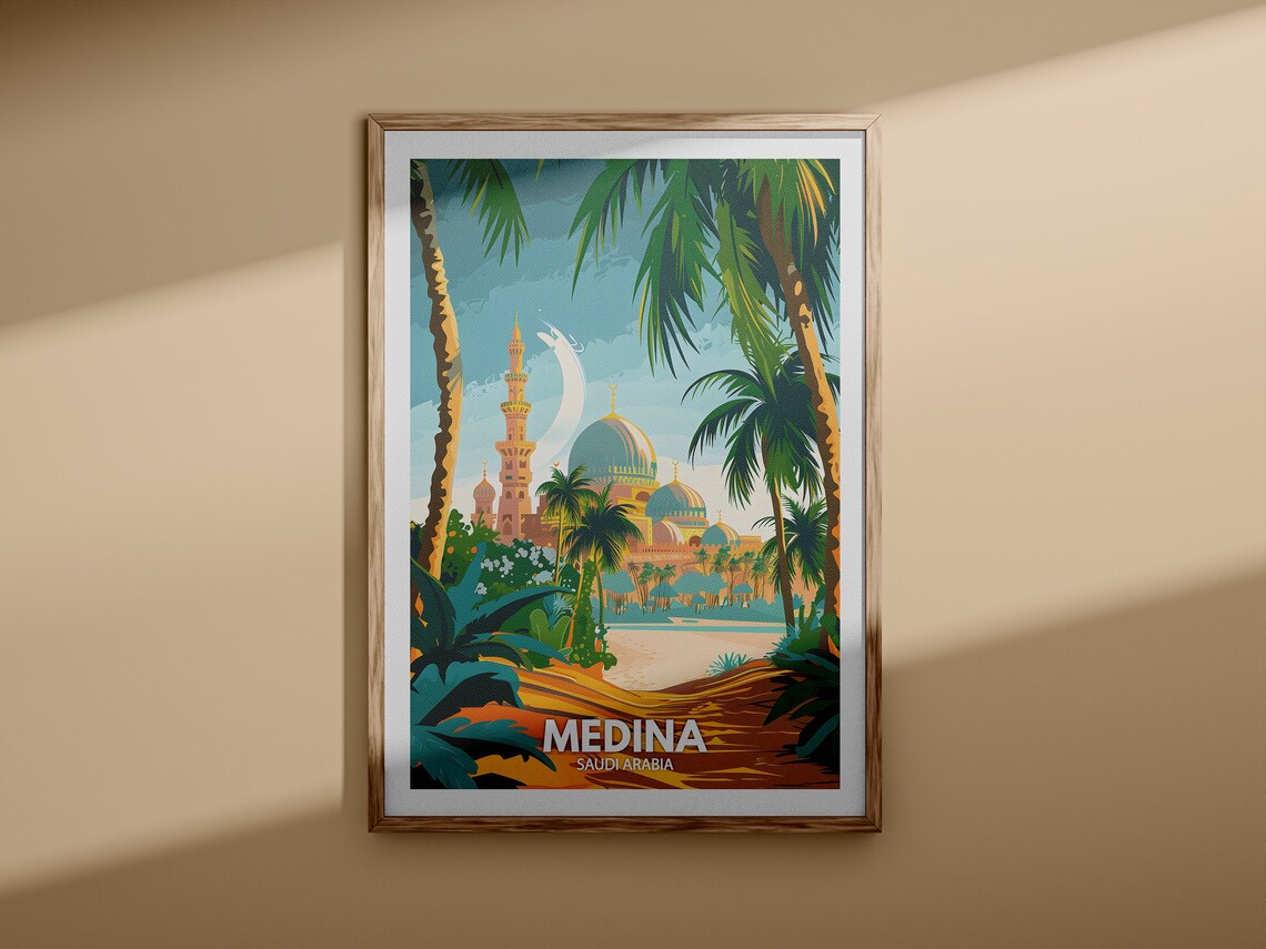 Medina Art Print Medina Travel Poster Saudi Arabia Wall Art Print Saudi Arabia Home Decor Travel Wall Art Decor Unique City Poster - Image 3